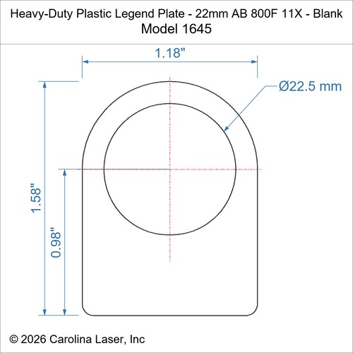 Modal Additional Images for Heavy-Duty Plastic Legend Plate - 22mm AB 800F 11X - Blank