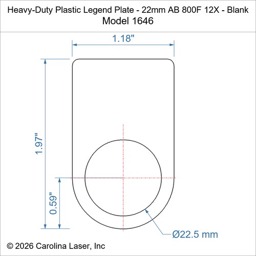 Modal Additional Images for Heavy-Duty Plastic Legend Plate - 22mm AB 800F 12X - Blank