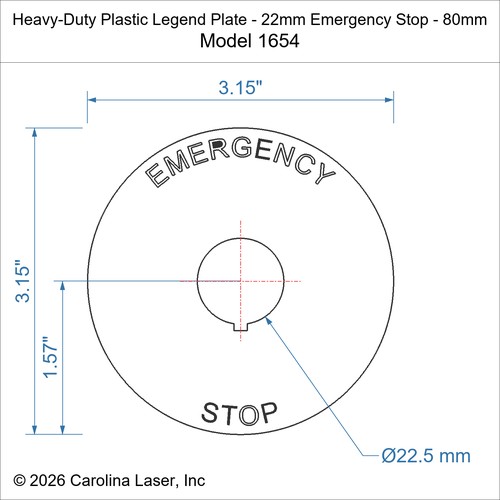 Modal Additional Images for Heavy-Duty Plastic Legend Plate - 22mm Emergency Stop - 80mm