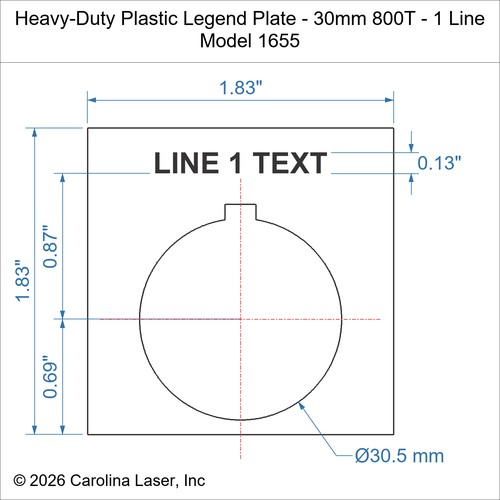 Modal Additional Images for Heavy-Duty Plastic Legend Plate - 30mm 800T - 1 Line