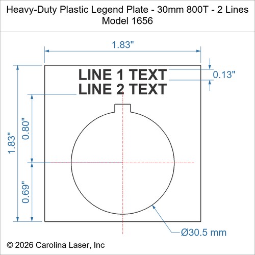 Modal Additional Images for Heavy-Duty Plastic Legend Plate - 30mm 800T - 2 Lines