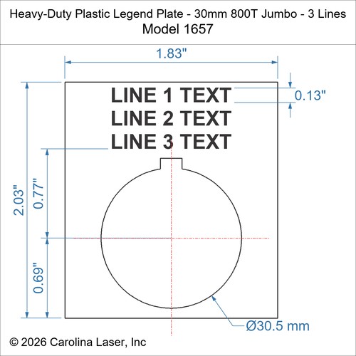 Modal Additional Images for Heavy-Duty Plastic Legend Plate - 30mm 800T Jumbo - 3 Lines