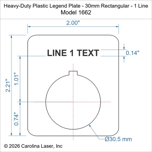 Modal Additional Images for Heavy-Duty Plastic Legend Plate - 30mm Rectangular - 1 Line
