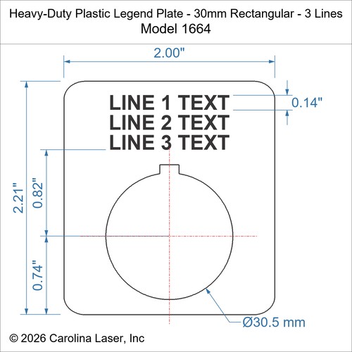 Modal Additional Images for Heavy-Duty Plastic Legend Plate - 30mm Rectangular - 3 Lines