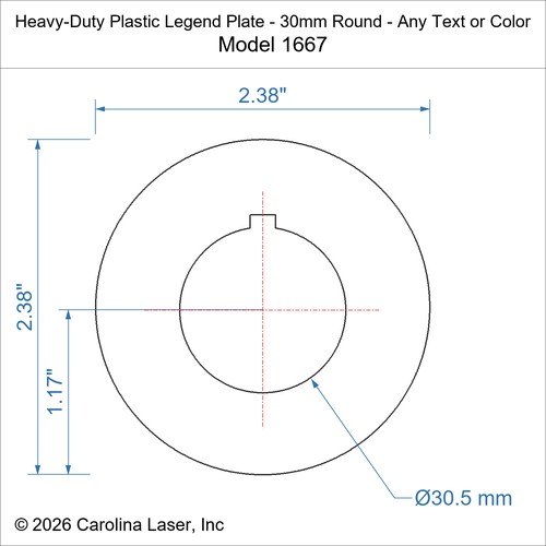 Modal Additional Images for Heavy-Duty Plastic Legend Plate - 30mm Round - Any Text or Color