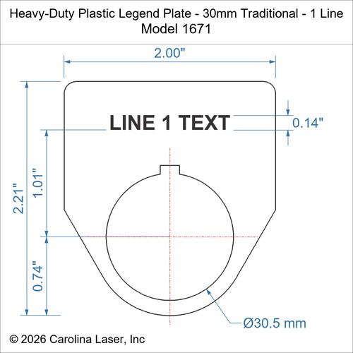 Modal Additional Images for Heavy-Duty Plastic Legend Plate - 30mm Traditional - 1 Line