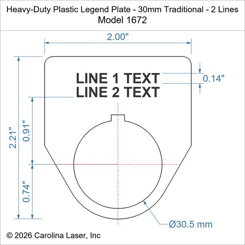 Modal Additional Images for Heavy-Duty Plastic Legend Plate - 30mm Traditional - 2 Lines