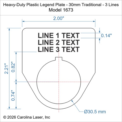 Modal Additional Images for Heavy-Duty Plastic Legend Plate - 30mm Traditional - 3 Lines