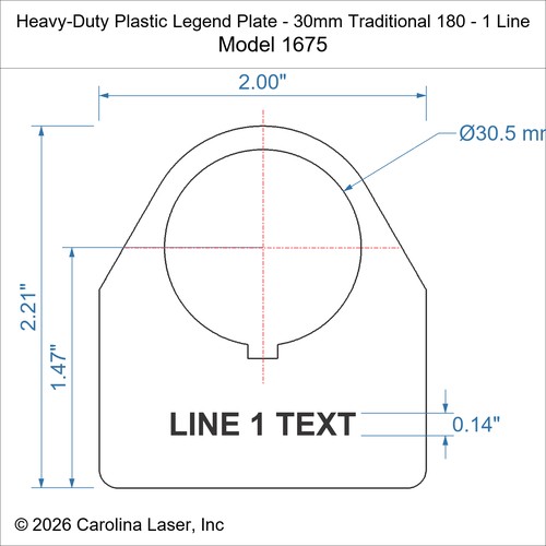 Modal Additional Images for Heavy-Duty Plastic Legend Plate - 30mm Traditional 180 - 1 Line
