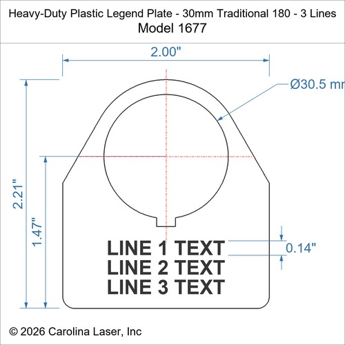 Modal Additional Images for Heavy-Duty Plastic Legend Plate - 30mm Traditional 180 - 3 Lines